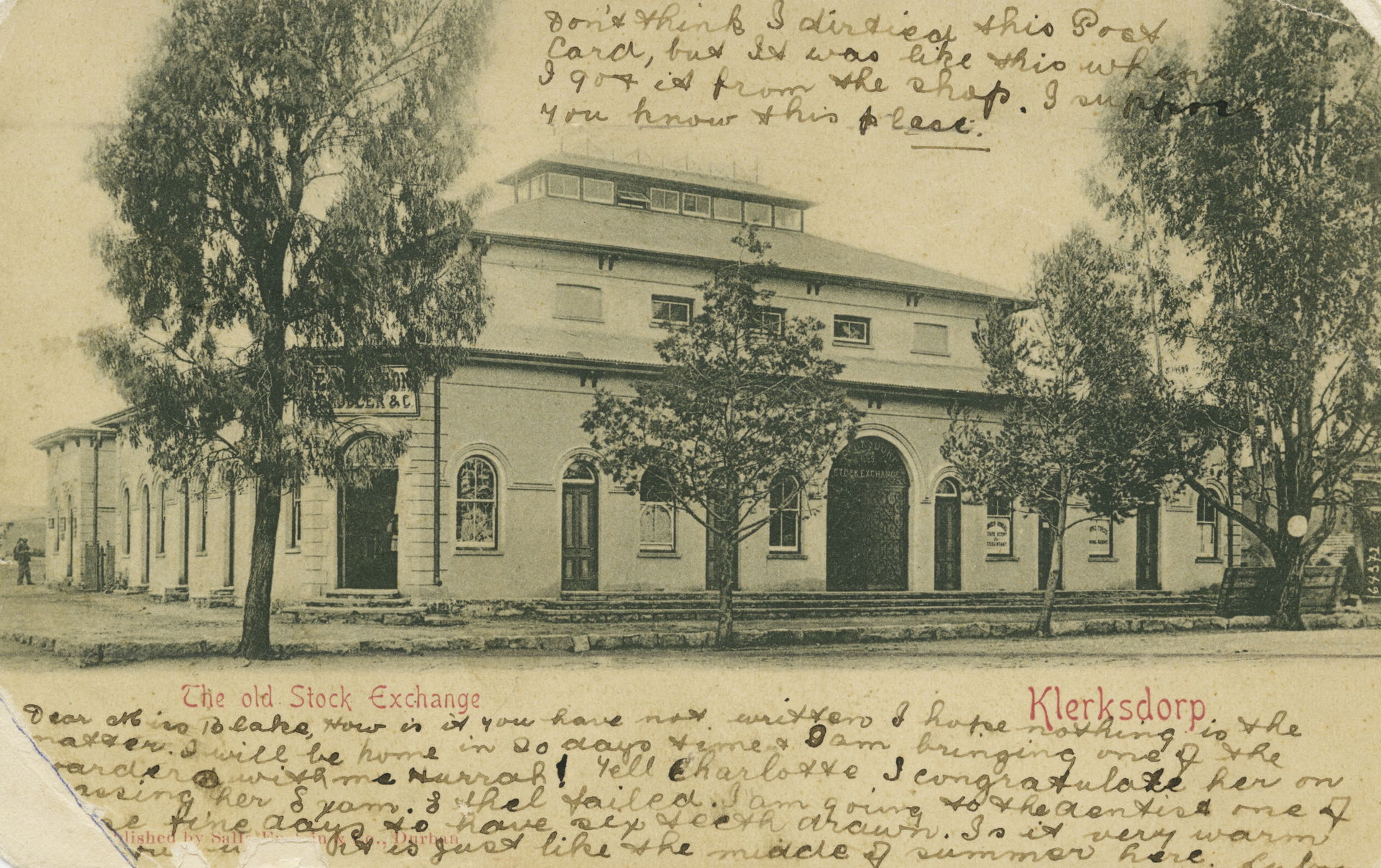 Old Klerksdorp Stock Exchange, opened in 1888 and finally demol…