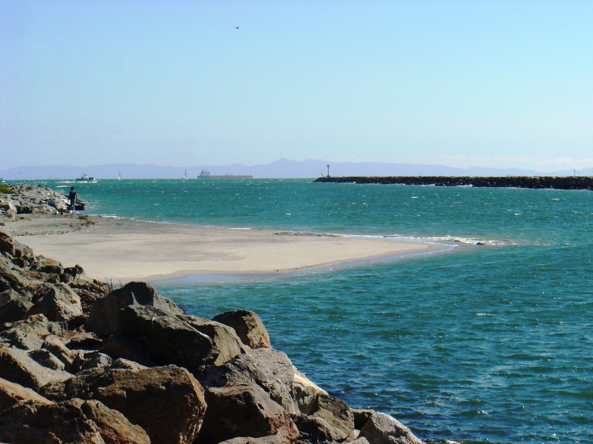 The San Gabriel River meeting the en:Pacific Ocean at en:Seal B…