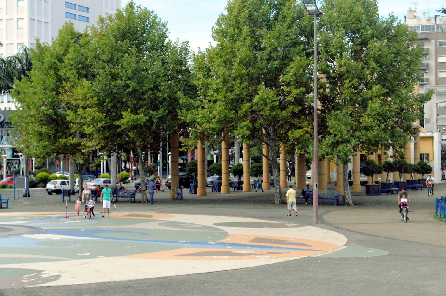 Vista parcial da praça de Campo Bom