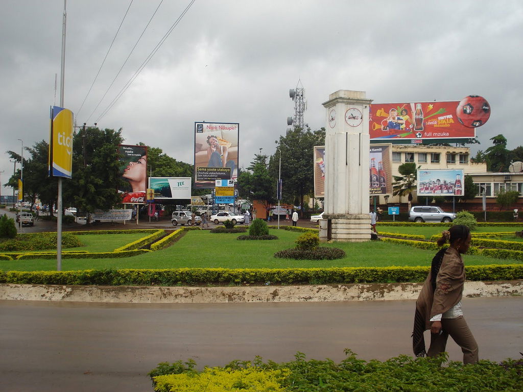 Moshi town - the clock tower nearby the main bus stand and post…