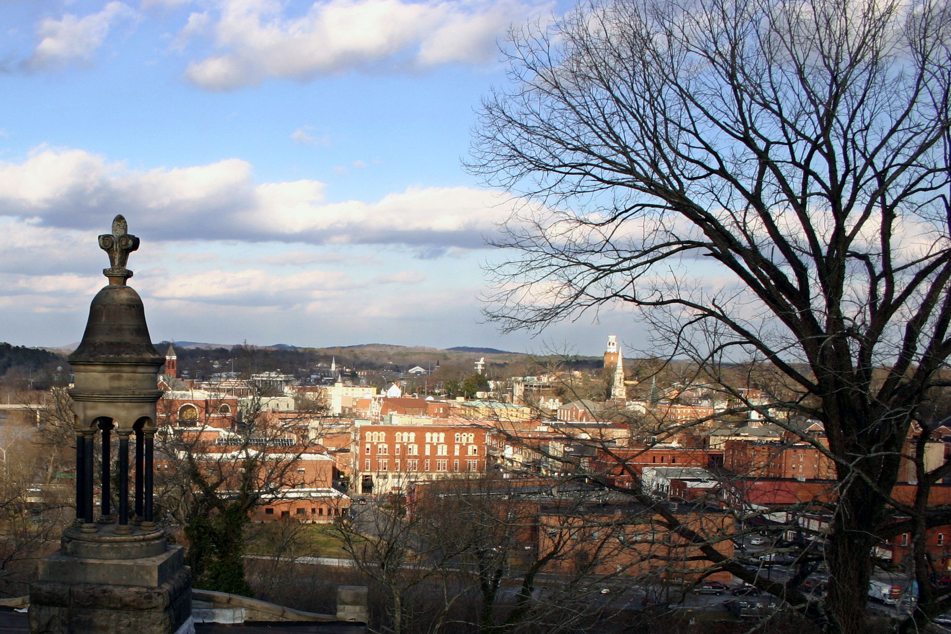 A view of Rome, Georgia from the historic Myrtle Hill cemetery