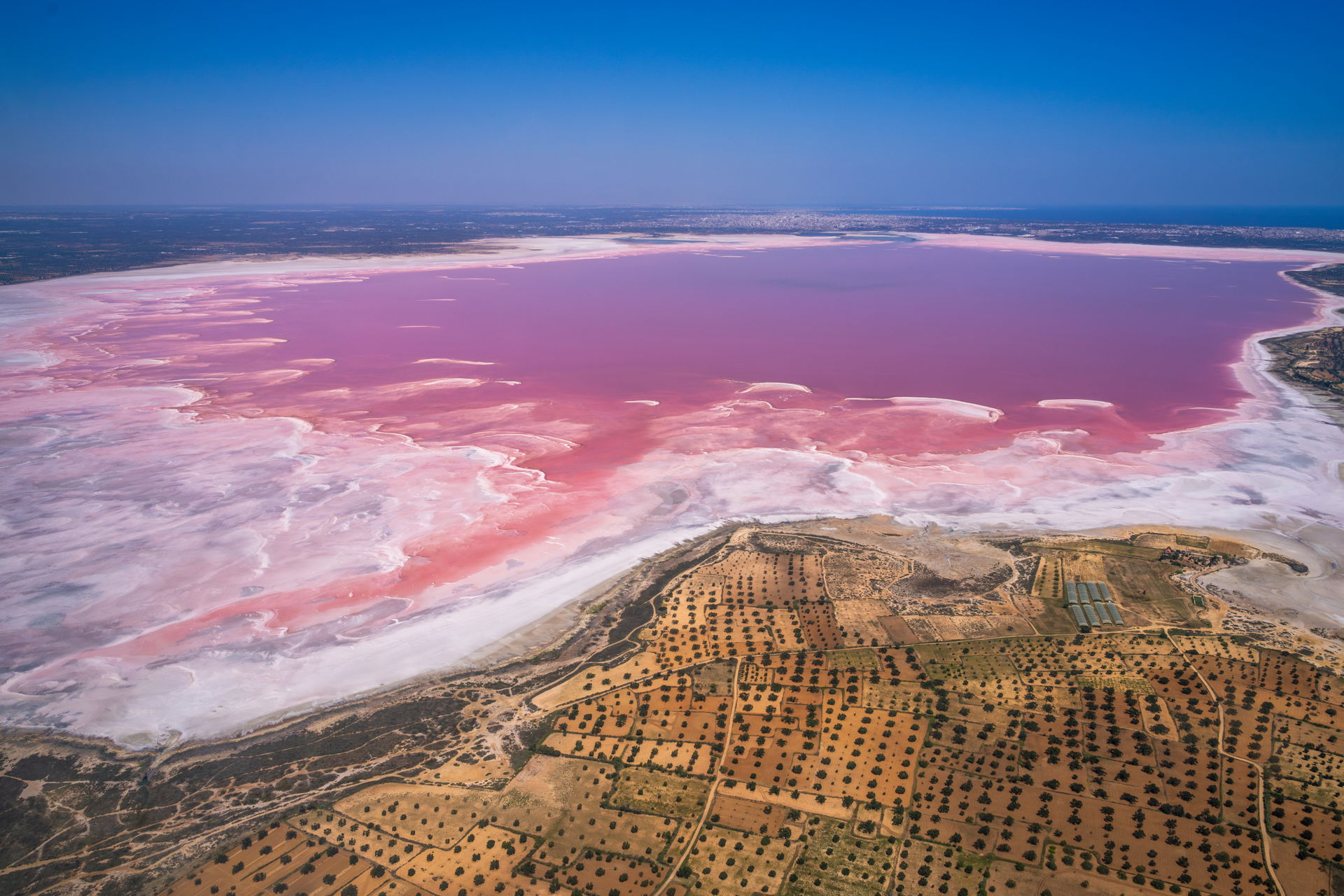 Overall aerial view of the Sebkha of Moknine - Tunisia
