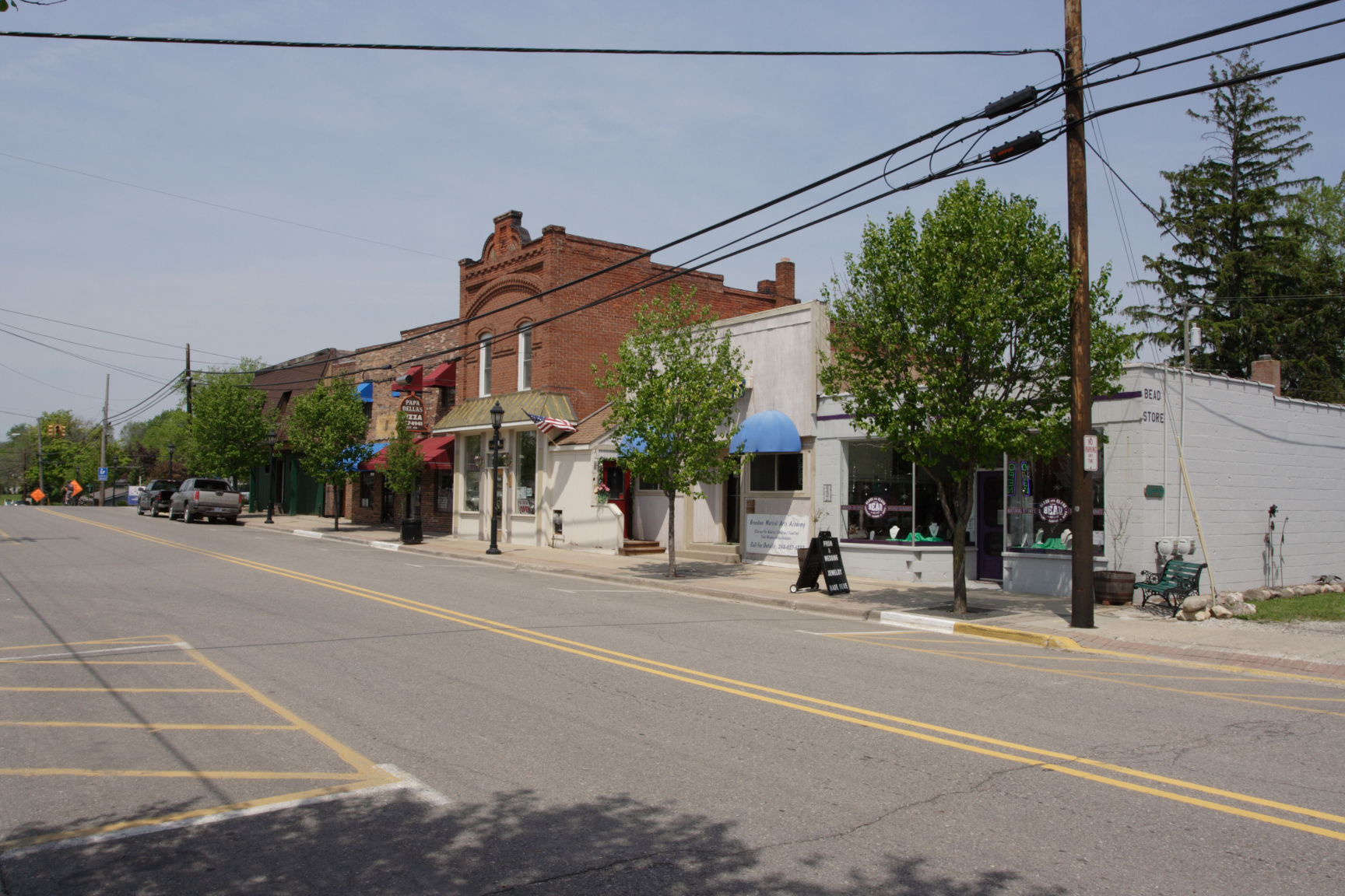 The view of Ortonville looking down Mill Street.