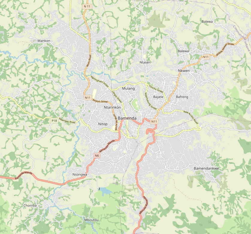 Carte OSM de Bamenda, Cameroun