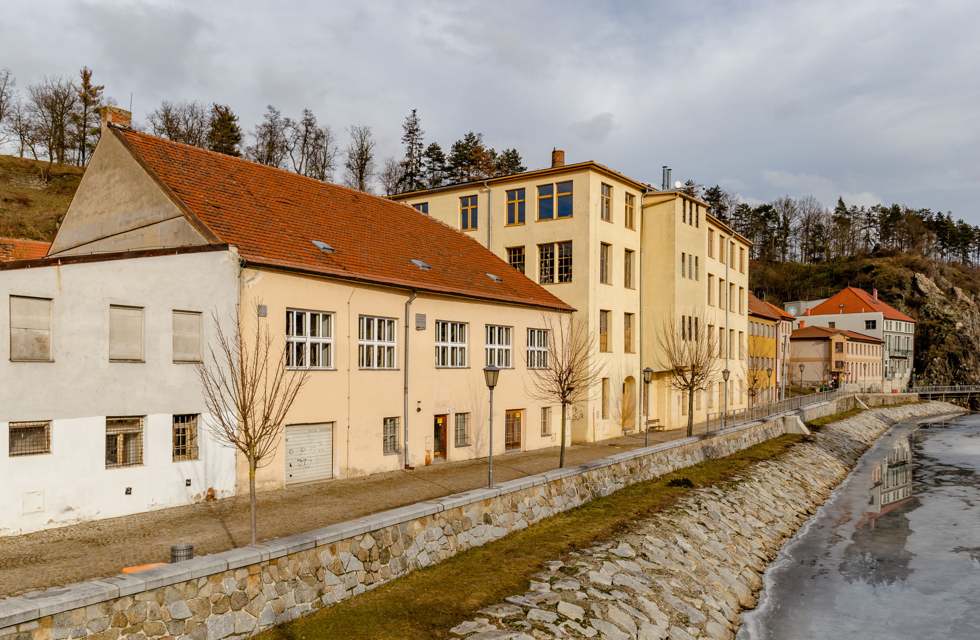 Buildings by Jihlava River, Třebíč, Czech Republic