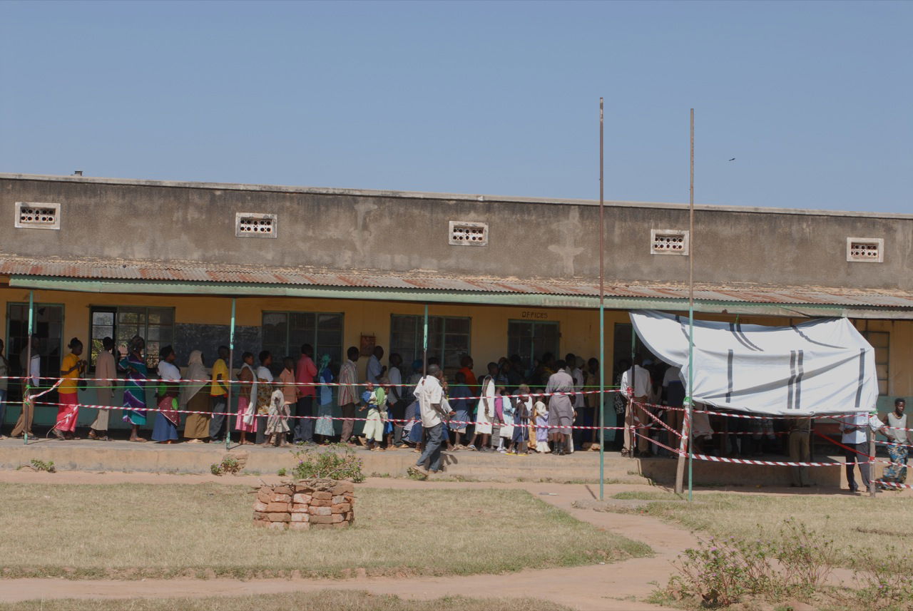 Line for meningitis vaccinations in Arua — in the Arua District…