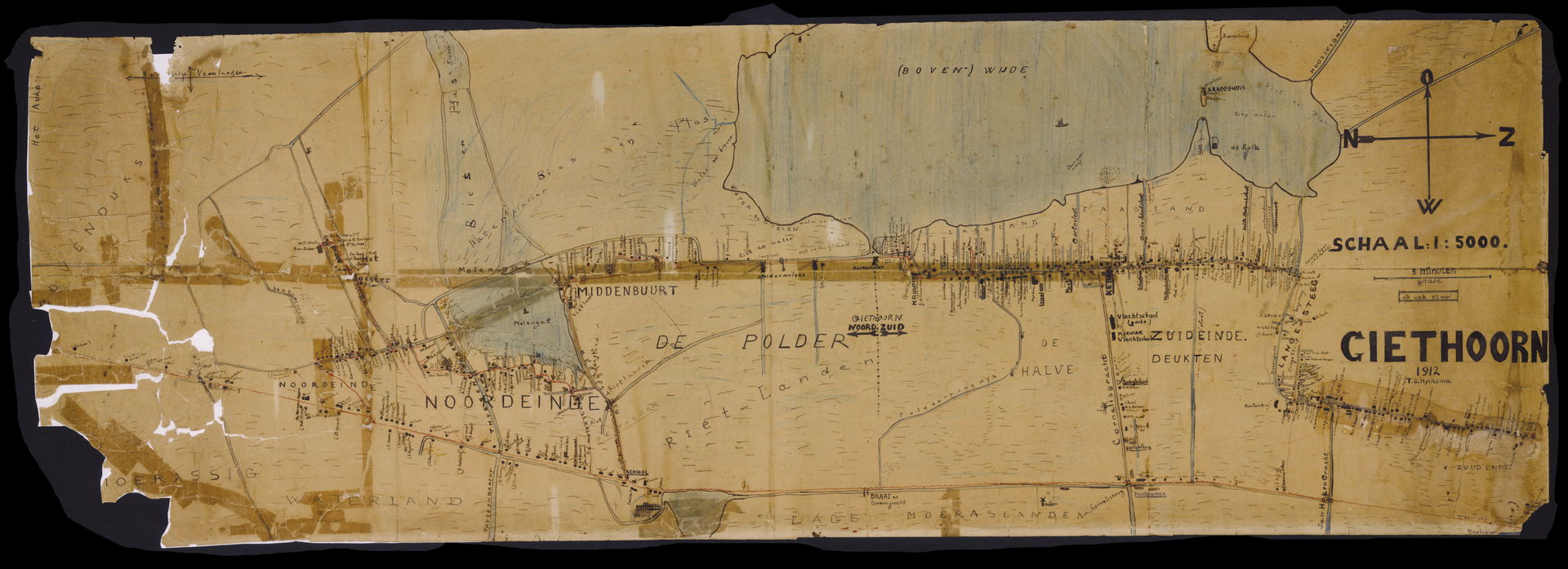 1912 Map of Giethoorn, The Netherlands.
Drawn by Tjeerd Oeds H…