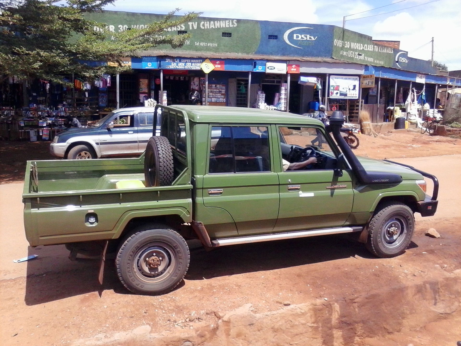 A Toyota Landcruiser HZJ-79 double cab in Kitgum Uganda near th…
