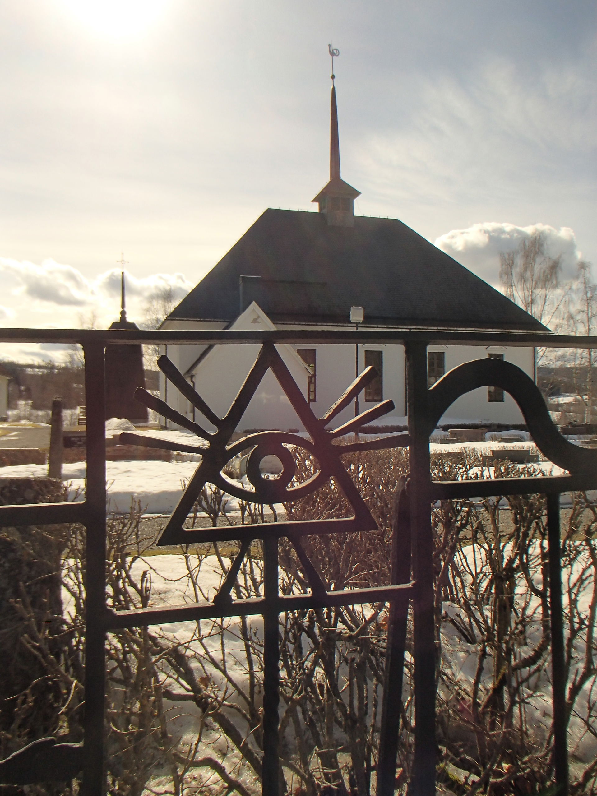 Section of the graveyard fence around "Torpshammars kyrka" at T…