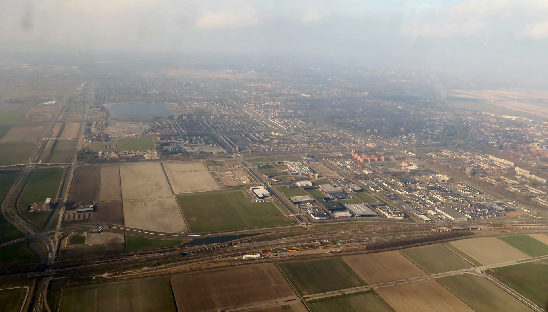 Luchtfoto rangeerterrein Hoofddorp Opstel