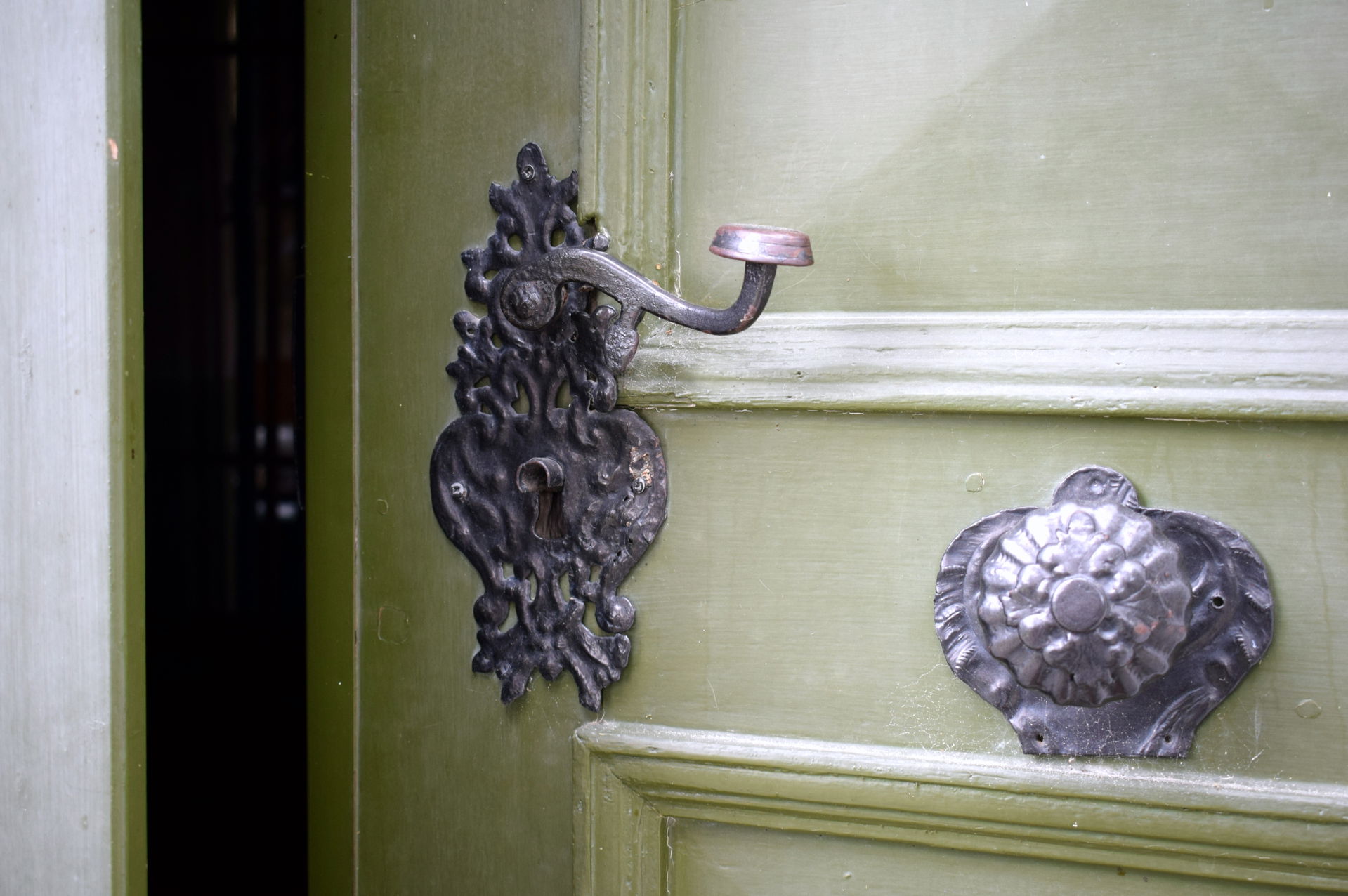 Wrought iron fittings on the door of King Saint Stephen Church …