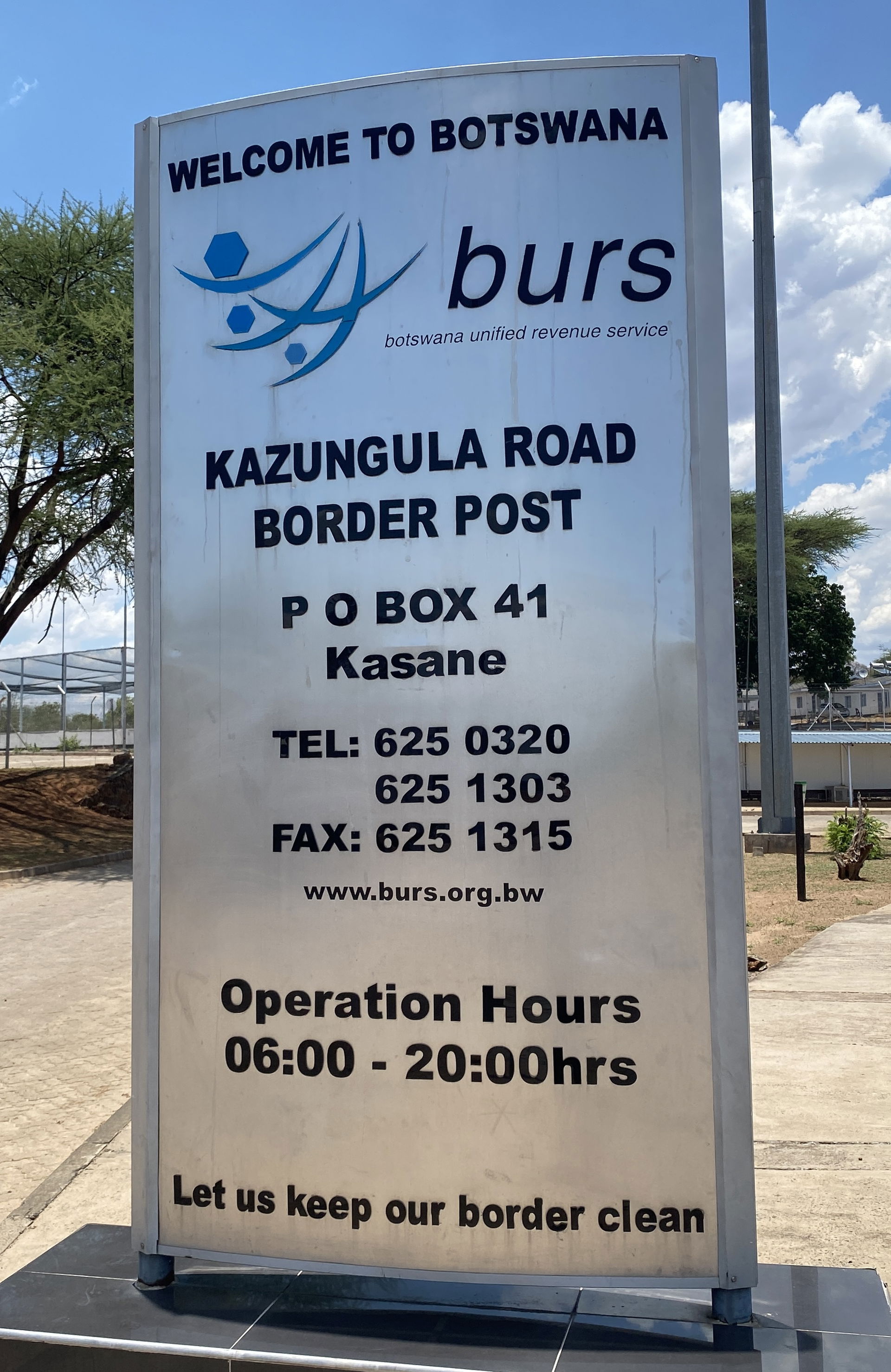 Kazungula road border post sign. The photo has been taken in No…