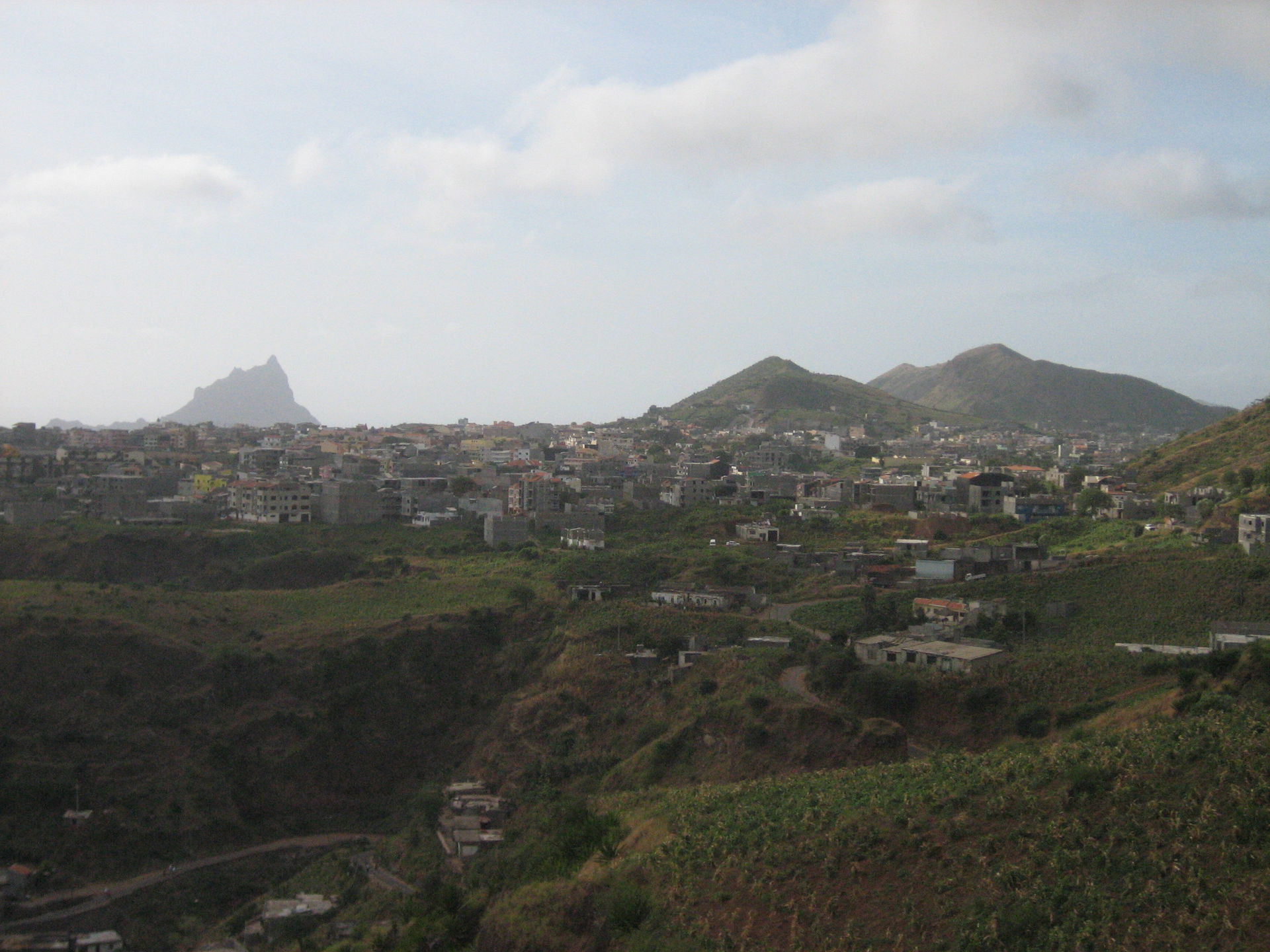 View to the city of Assomada on Santiago, Cape Verde