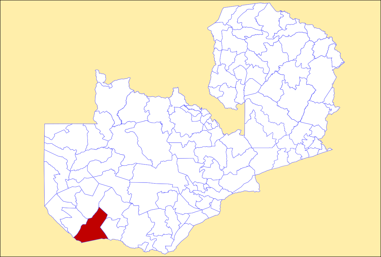 Locator maps of Sesheke District, Zambia