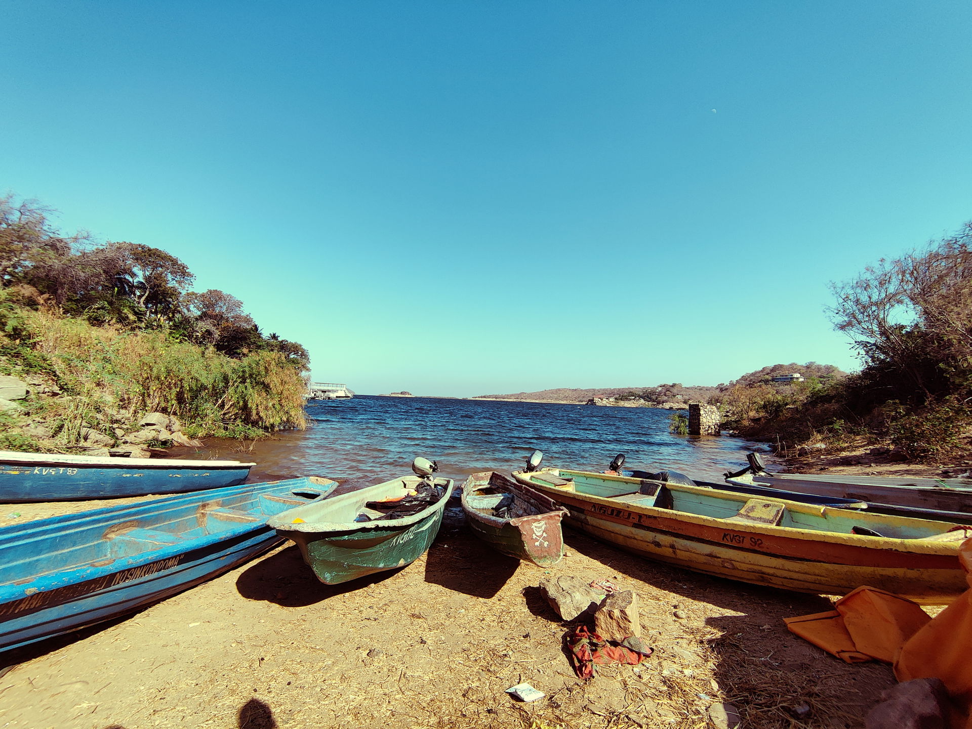 Boats at Harbor, Kairba Lake, Siavonga Zambia