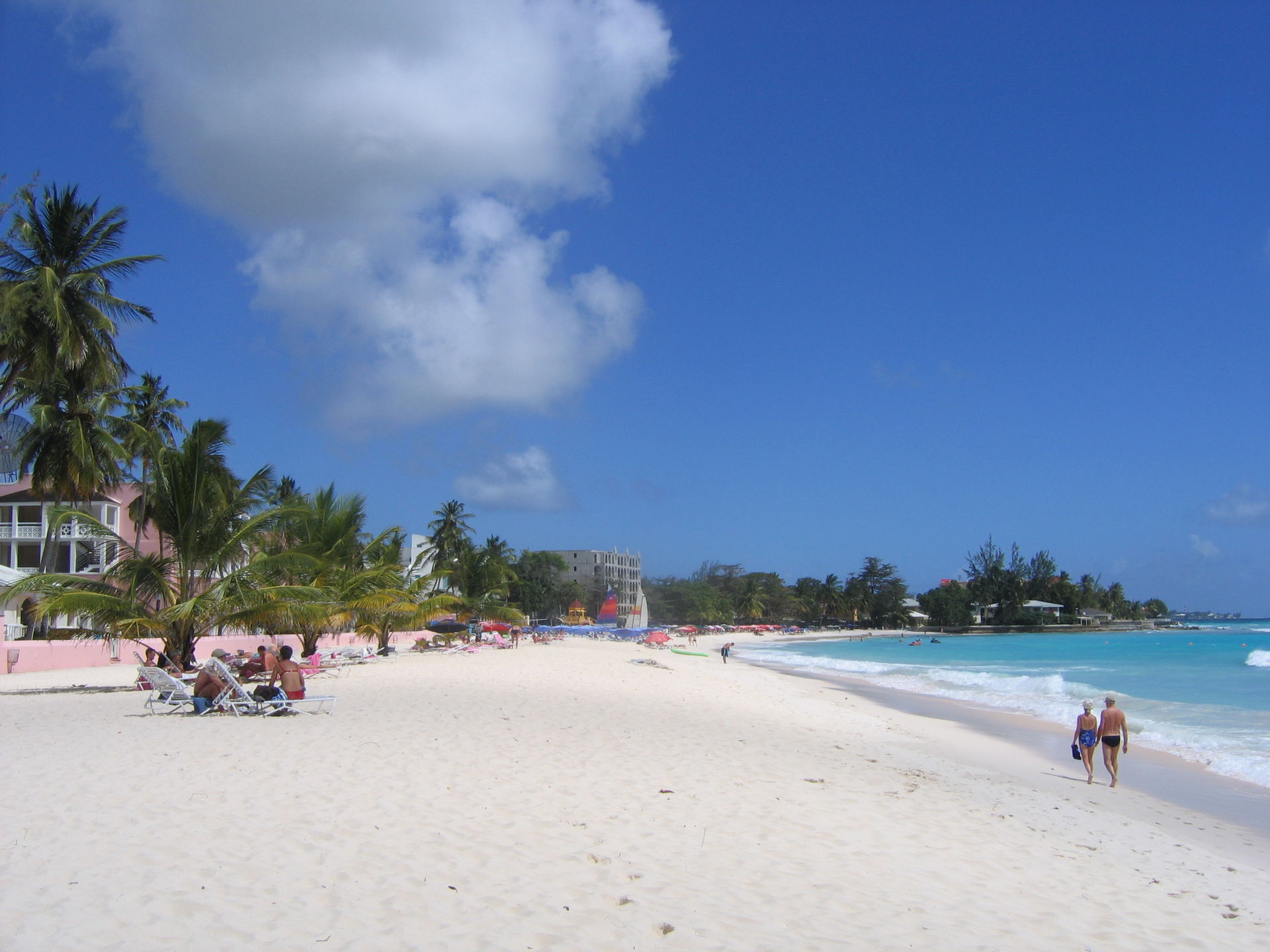 Beach at Saint Lawrence Gap, Christ Church, Barbados.