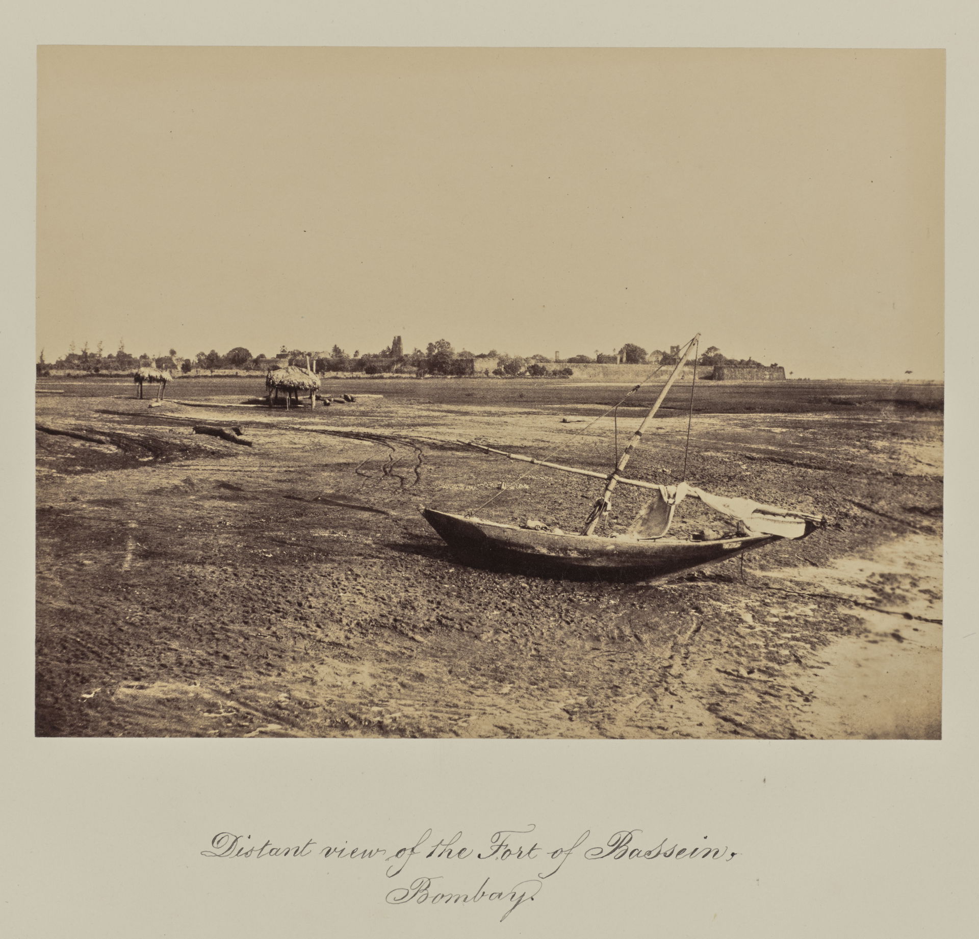 Distant view of the Fort Bassein, Bombay.; James Robertson (Eng…