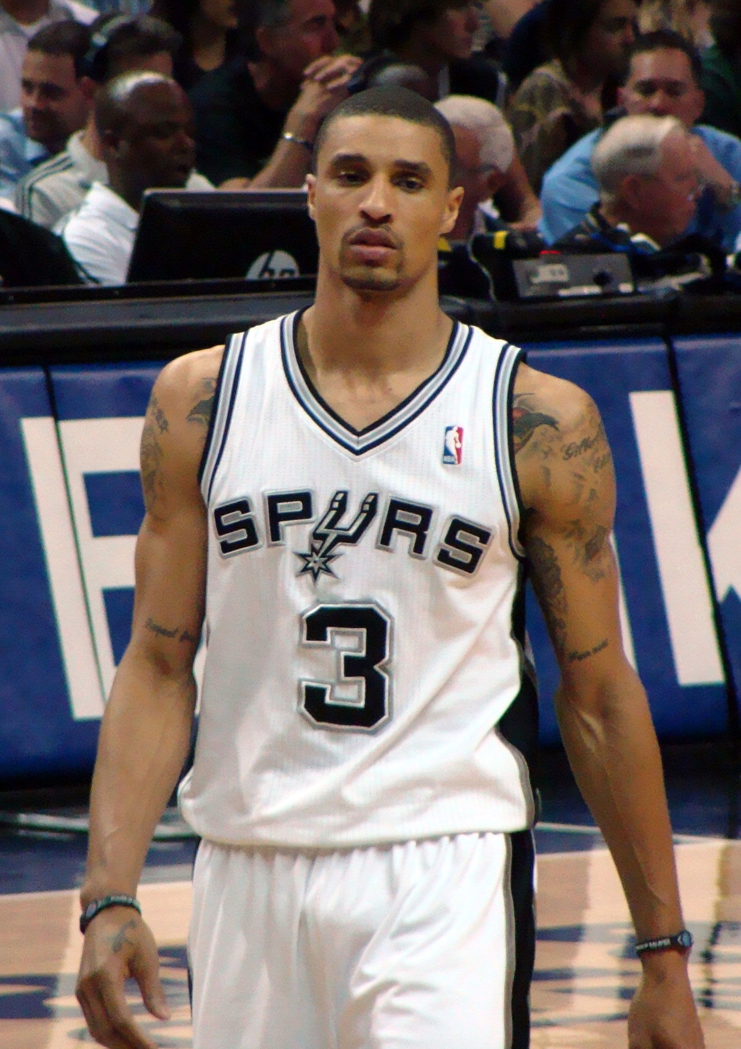 George Hill of the San Antonio Spurs, against the Boston Celtic…