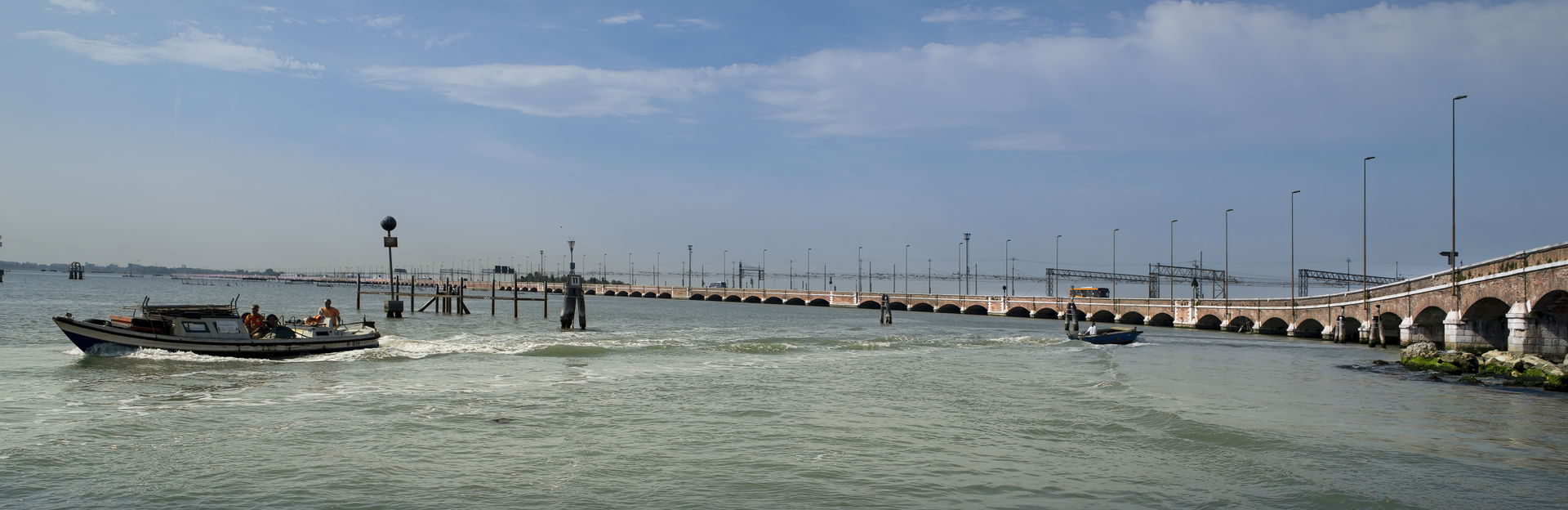 Ponte della Libertà in Venice - view from lagoon