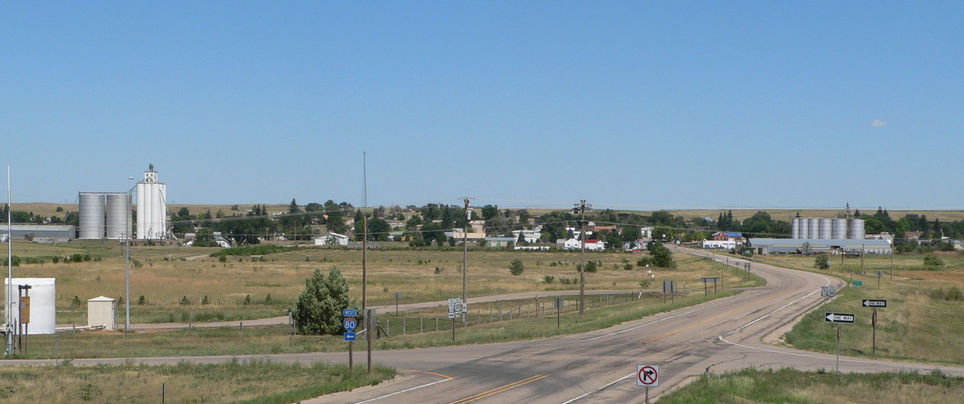 Potter, Nebraska seen from the south, from about Exit 38 on Int…