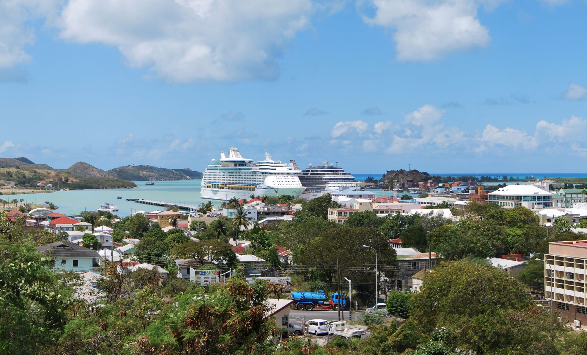 View of downtown St. John's, the capital of Antigua and Barbuda…