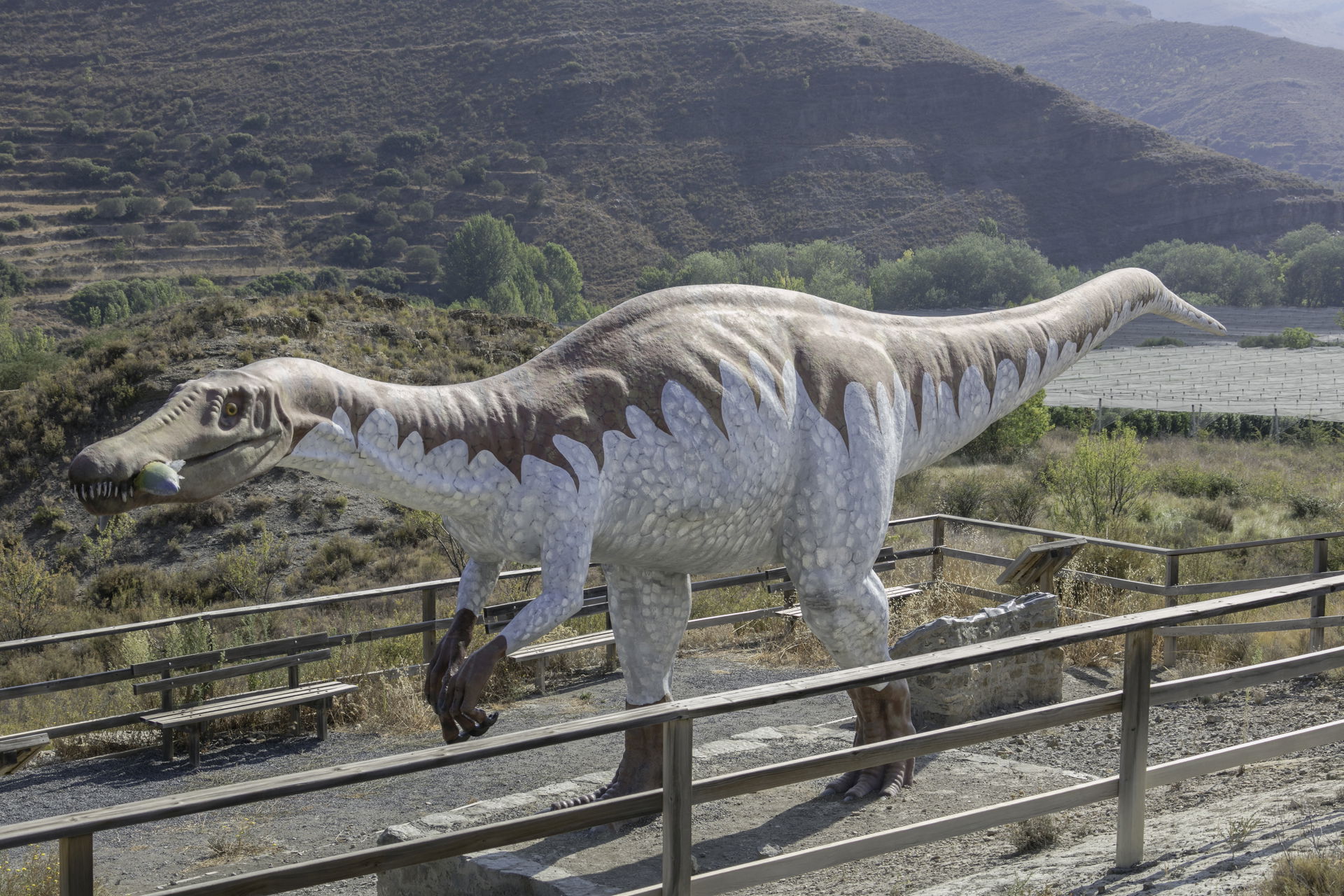 Model of a Baryonyx walkeri, archeological area of La Era del P…