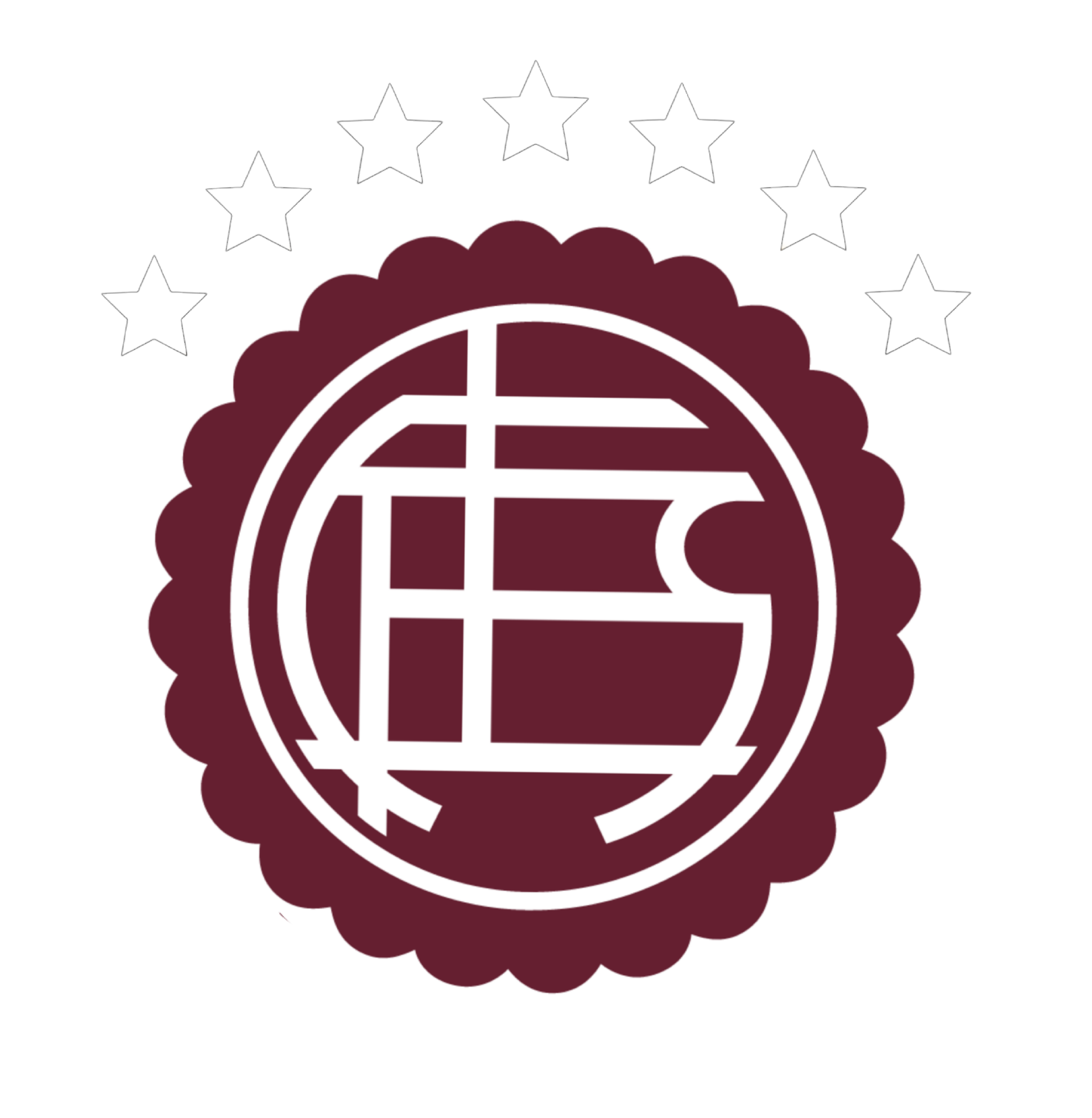 Escudo oficial del Club Atlético Lanús con sus respectivas 7 es…