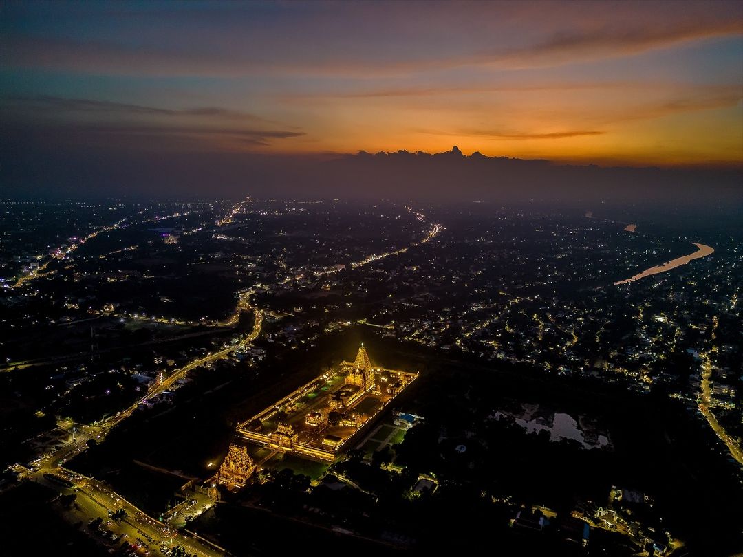 View of brihadeeshwara temple