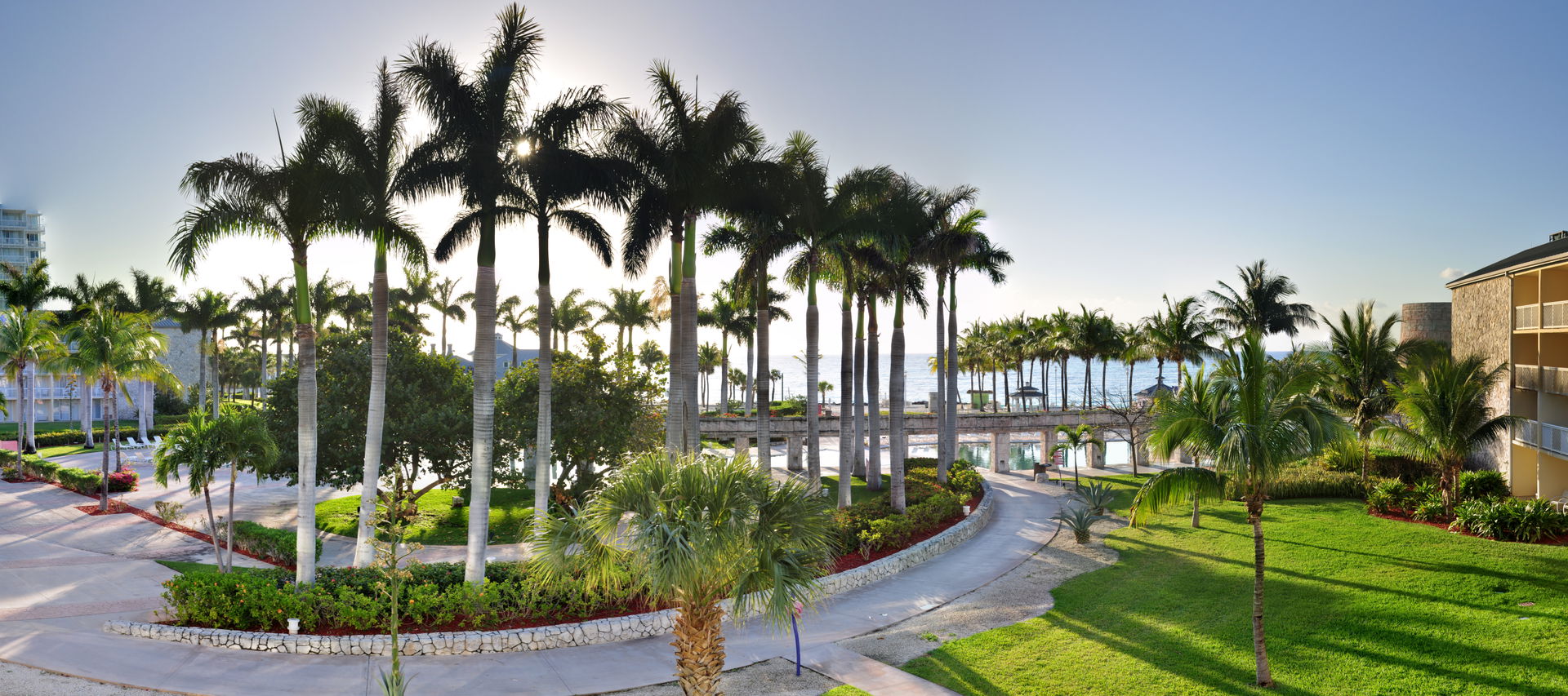 A view of the ocean and grounds of the Sheraton at Our Lucaya o…
