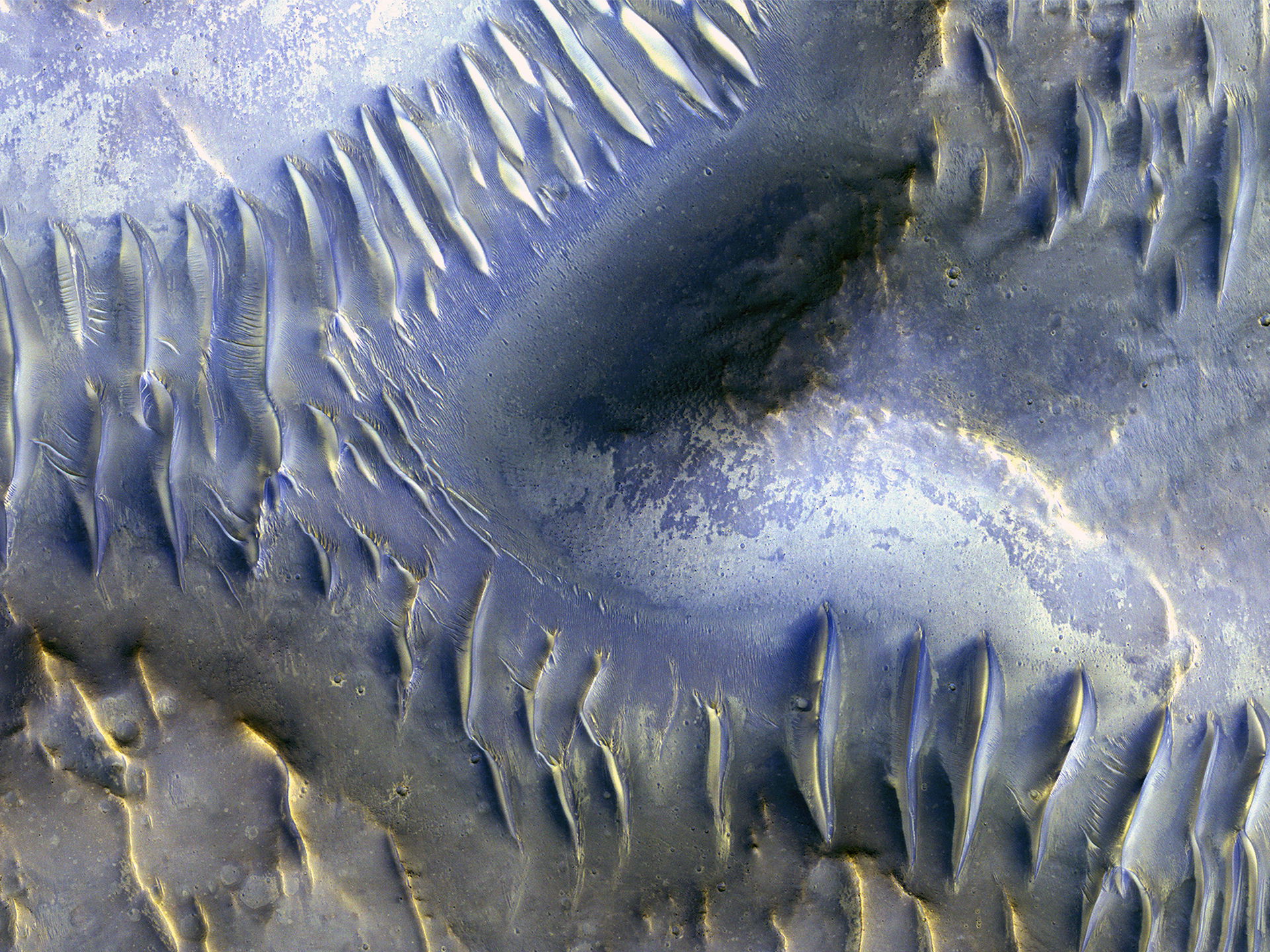 The Splitting of the Dunes — The mound in this image appears to…