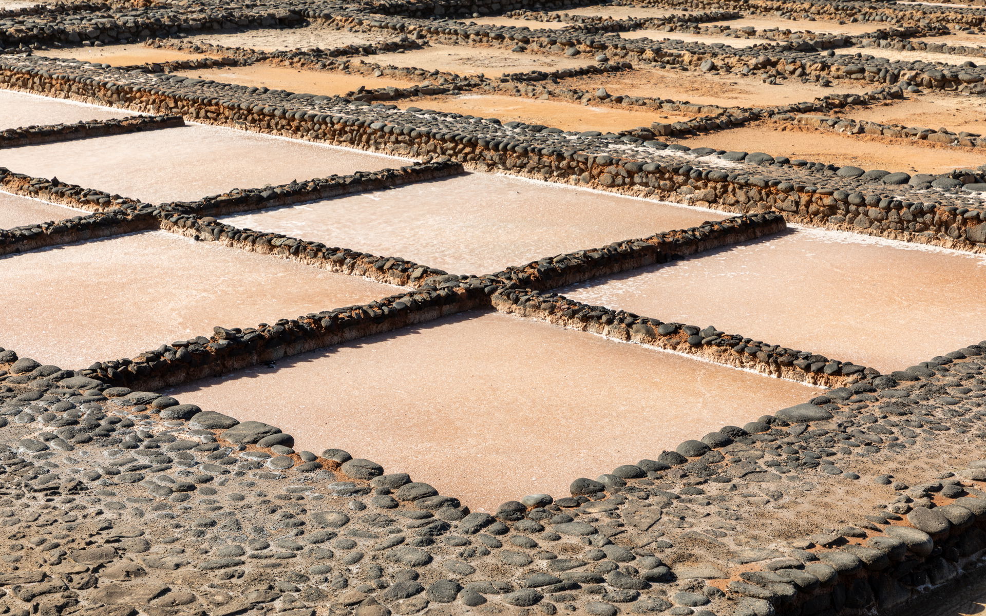 Crystallization basins in the museum “Las Salinas del Carmen”, …