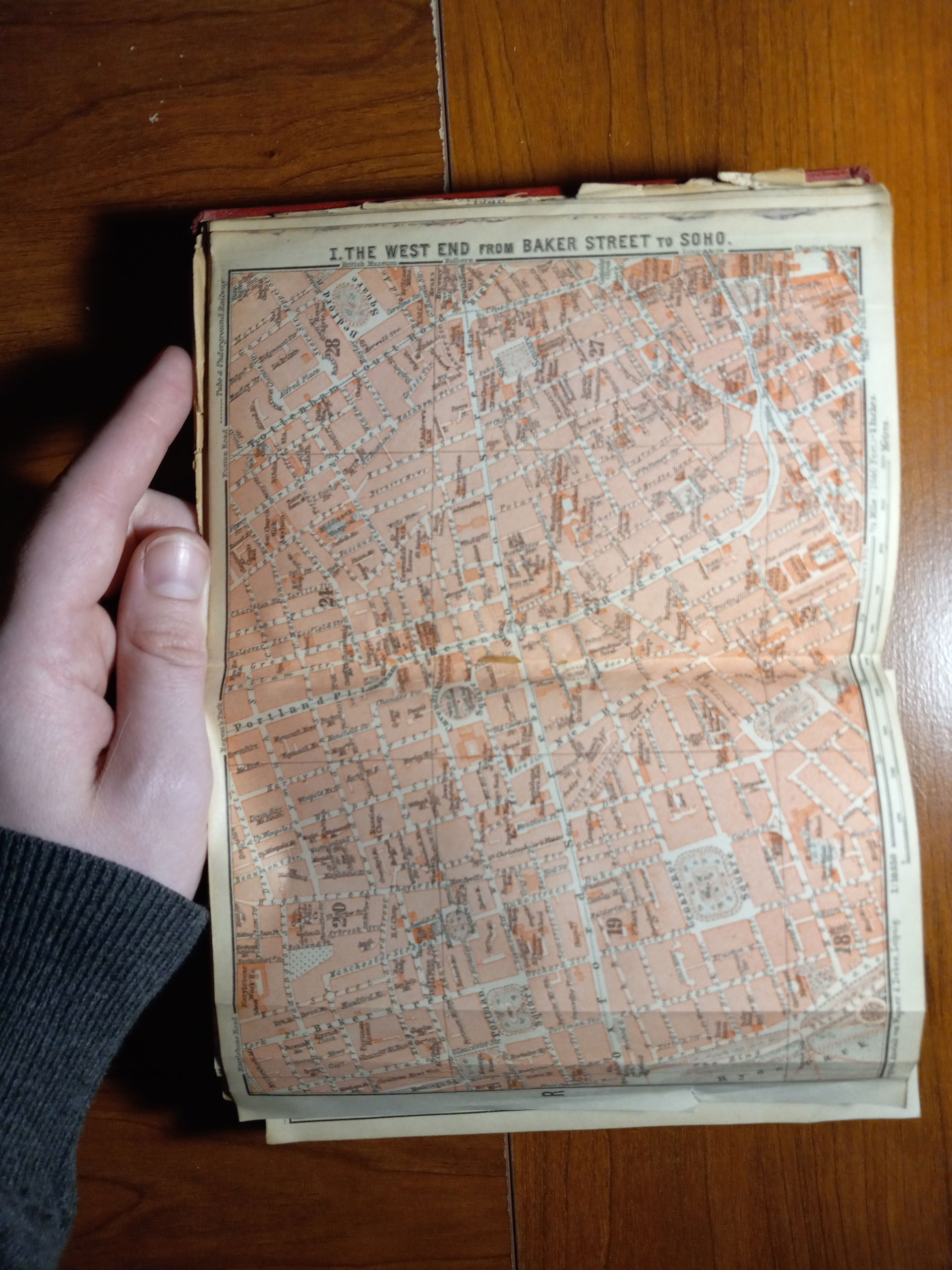 Map of "The West End from Baker Street to Soho," London, 1915, …