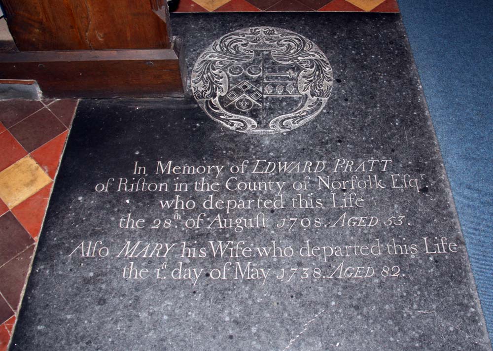 St Michael's Church, Ryston, Norfolk  - Ledger stone of Edward …