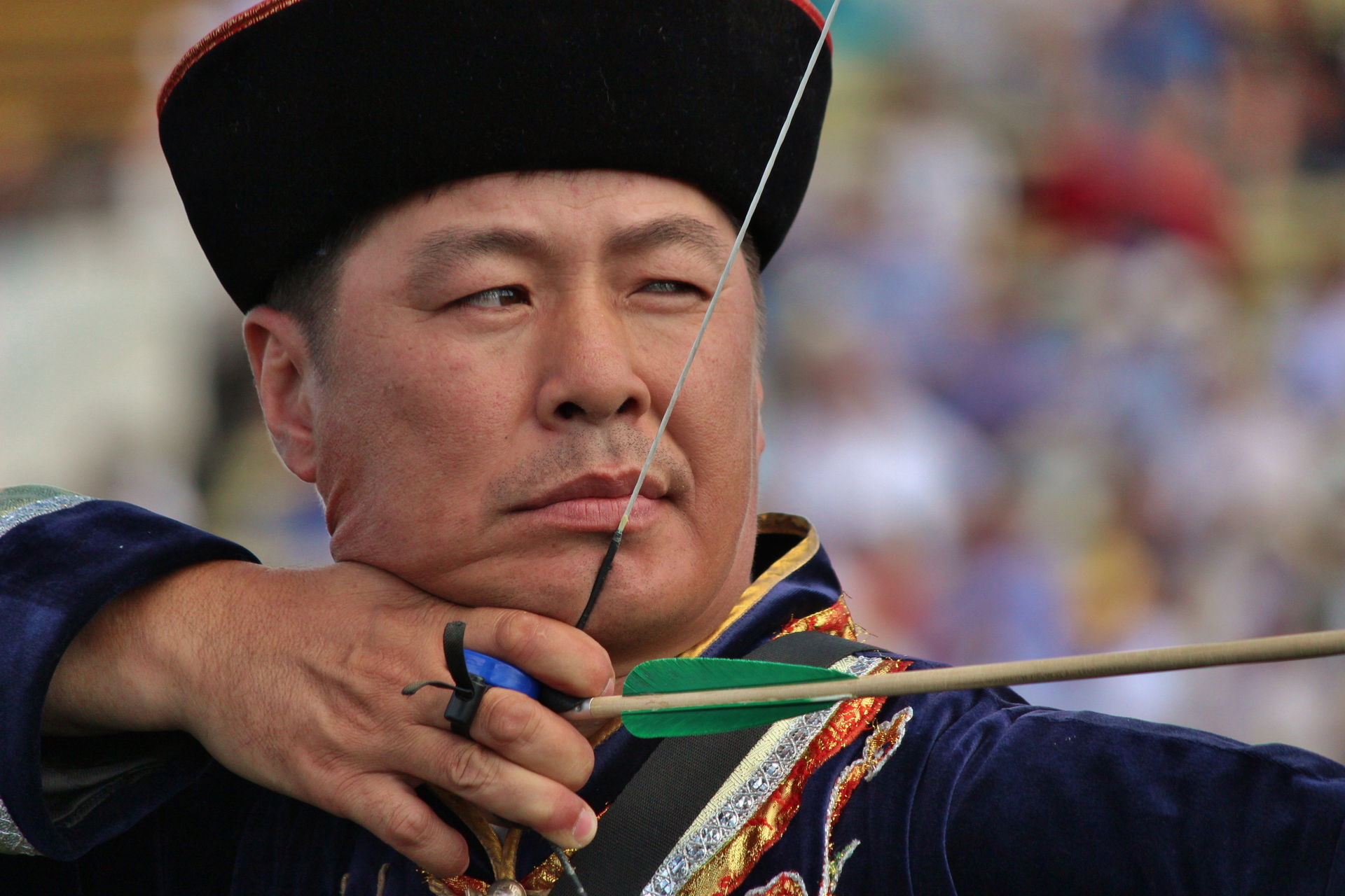 Shooting from the Buryat bow. Balzhinima Tsyrempilov. Buryat cu…