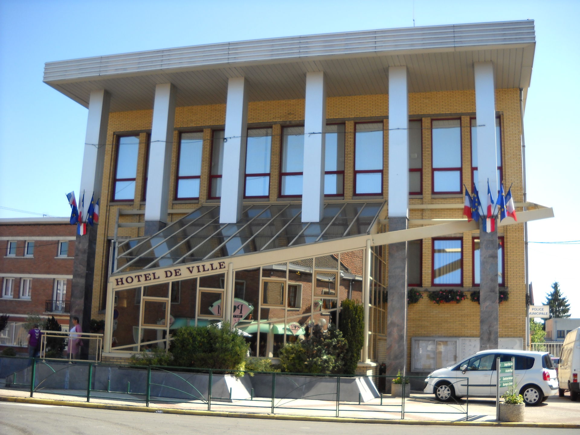 The town hall of Courrières, Pas-de-Calais, en:France.