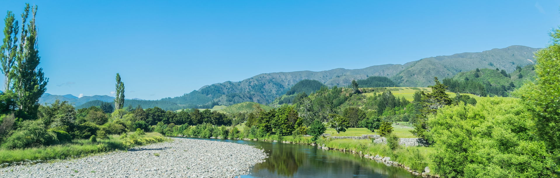 Takaka River in Tasman Region, South Island of New Zealand