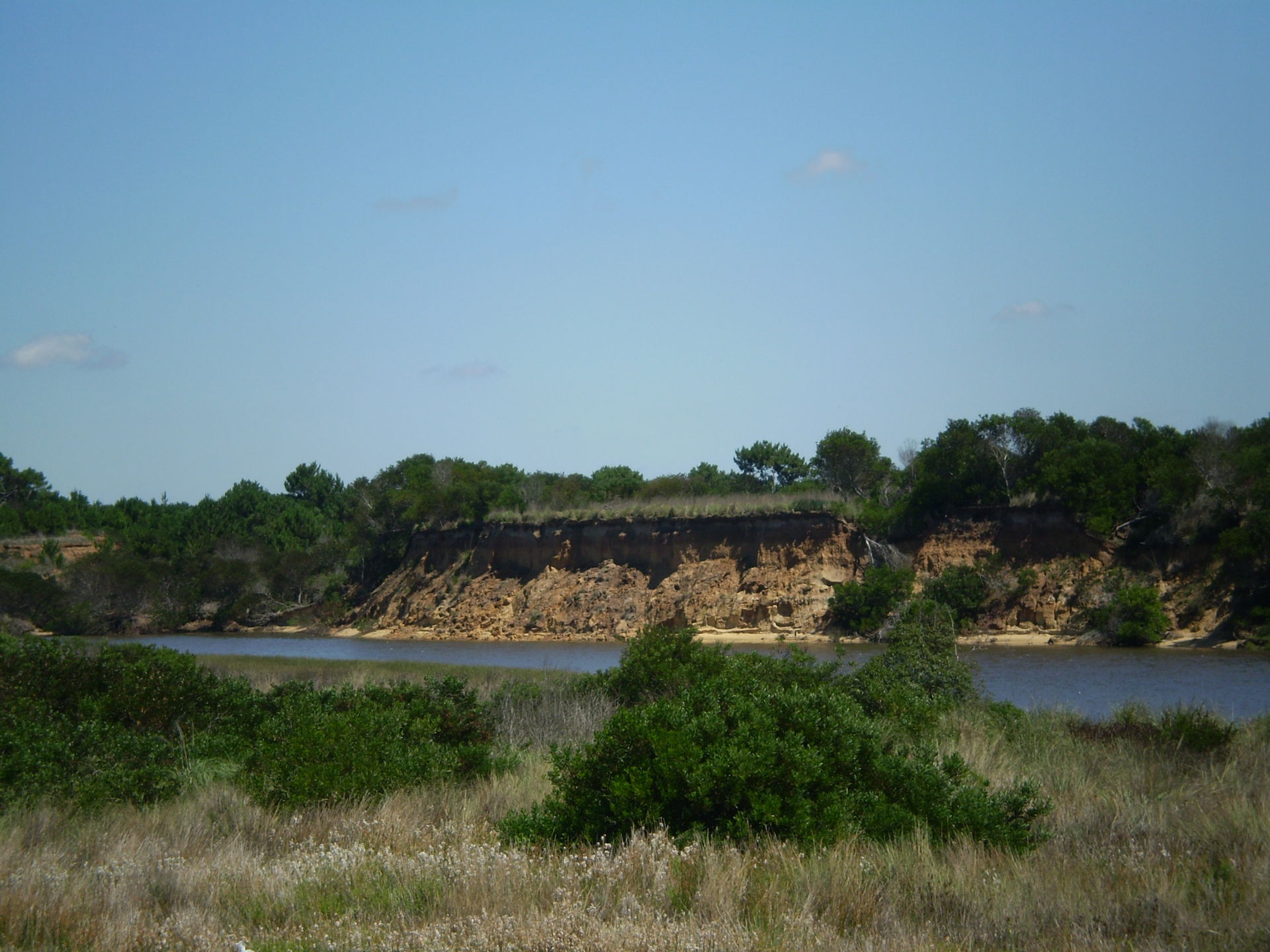 Arroio Chuí, view from the bridge of the border Uruguay-Brazil,…