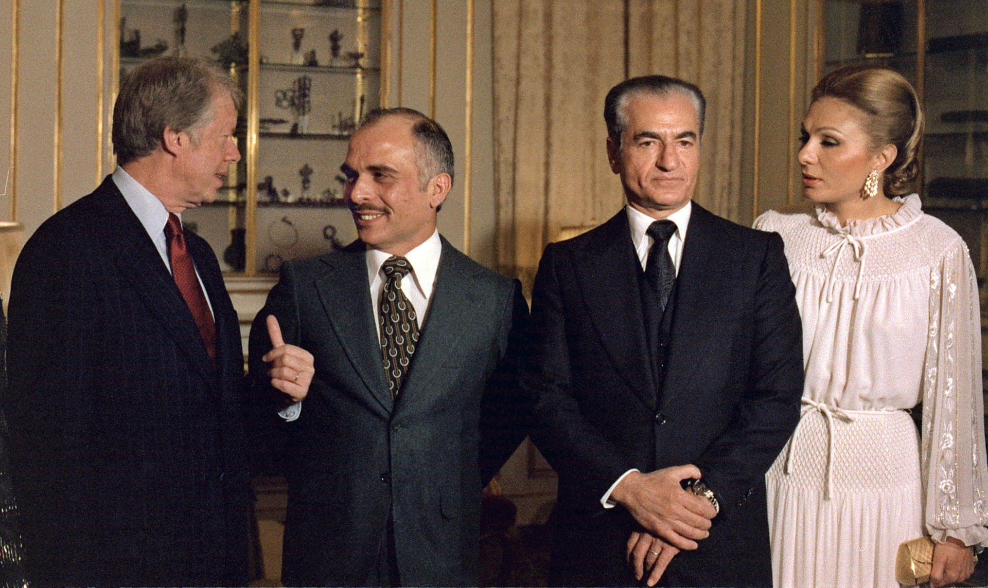 President Jimmy Carter with King Hussein of Jordan, the Shah (K…