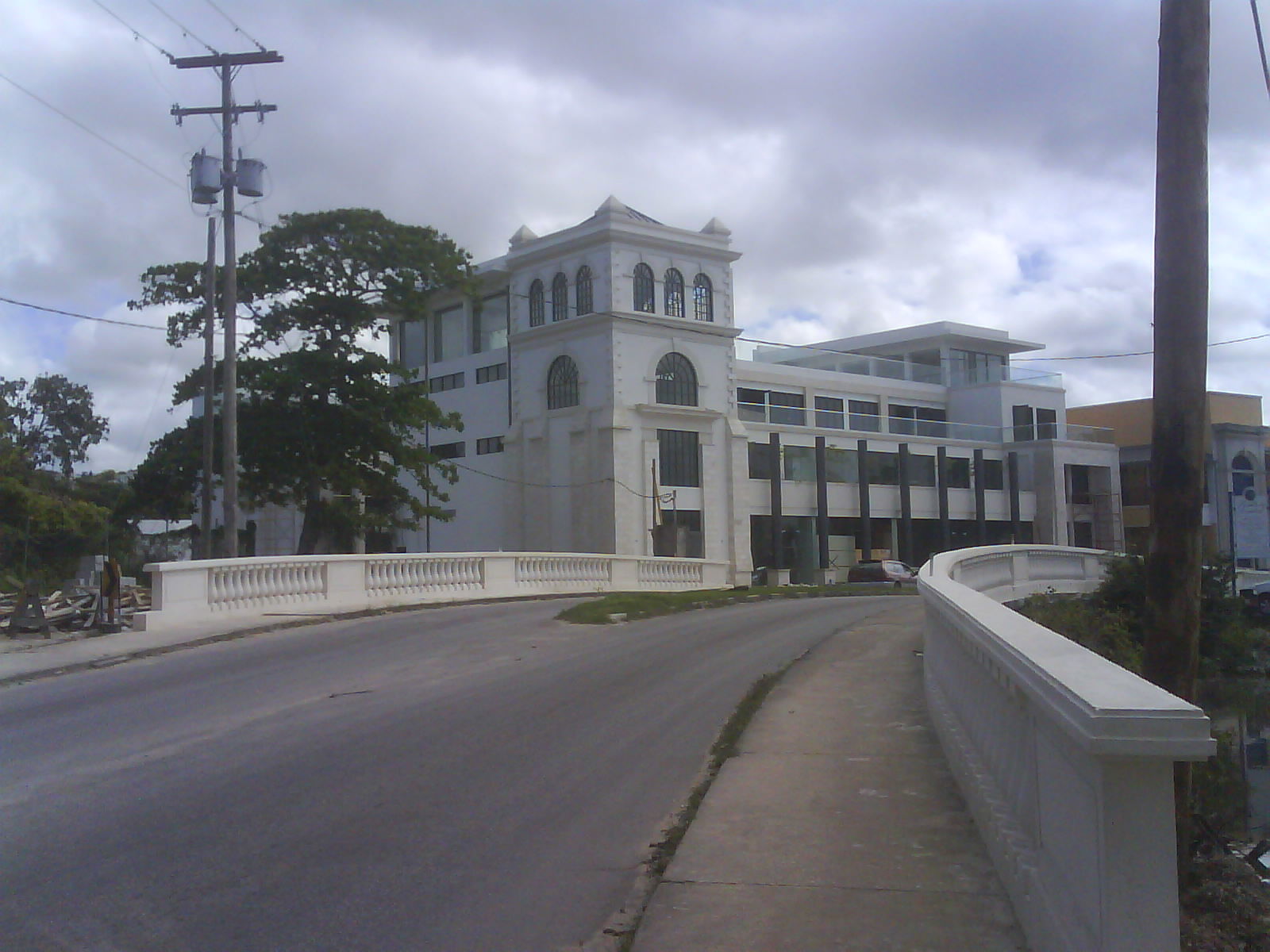 A bridge at Holetown along with a new shopping plaza (Limegrove…