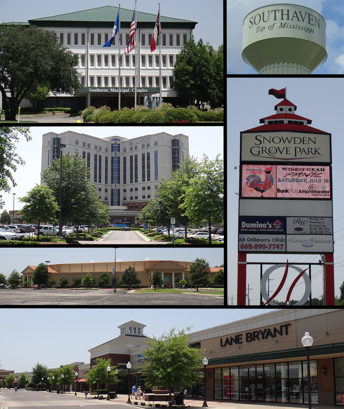 This is a photo collage around the city of Southaven, Mississip…
