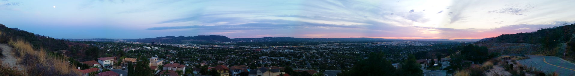 A panoramic composite of several shots of Burbank, California o…