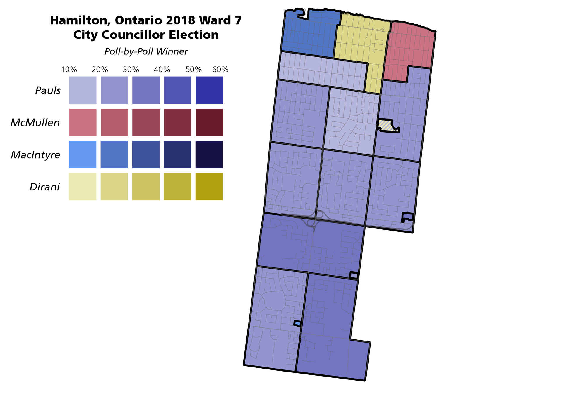The winners in each poll for the 2018 Hamilton, Ontario Ward 7 …