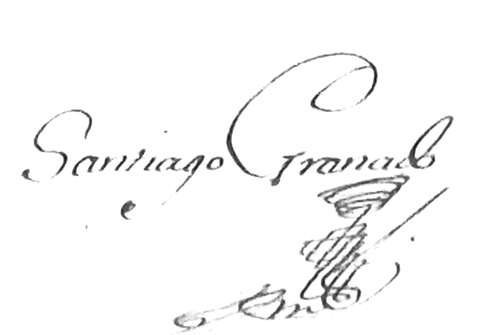 Firma de Santiago María del Granado y Navarro-Calderón, primer …