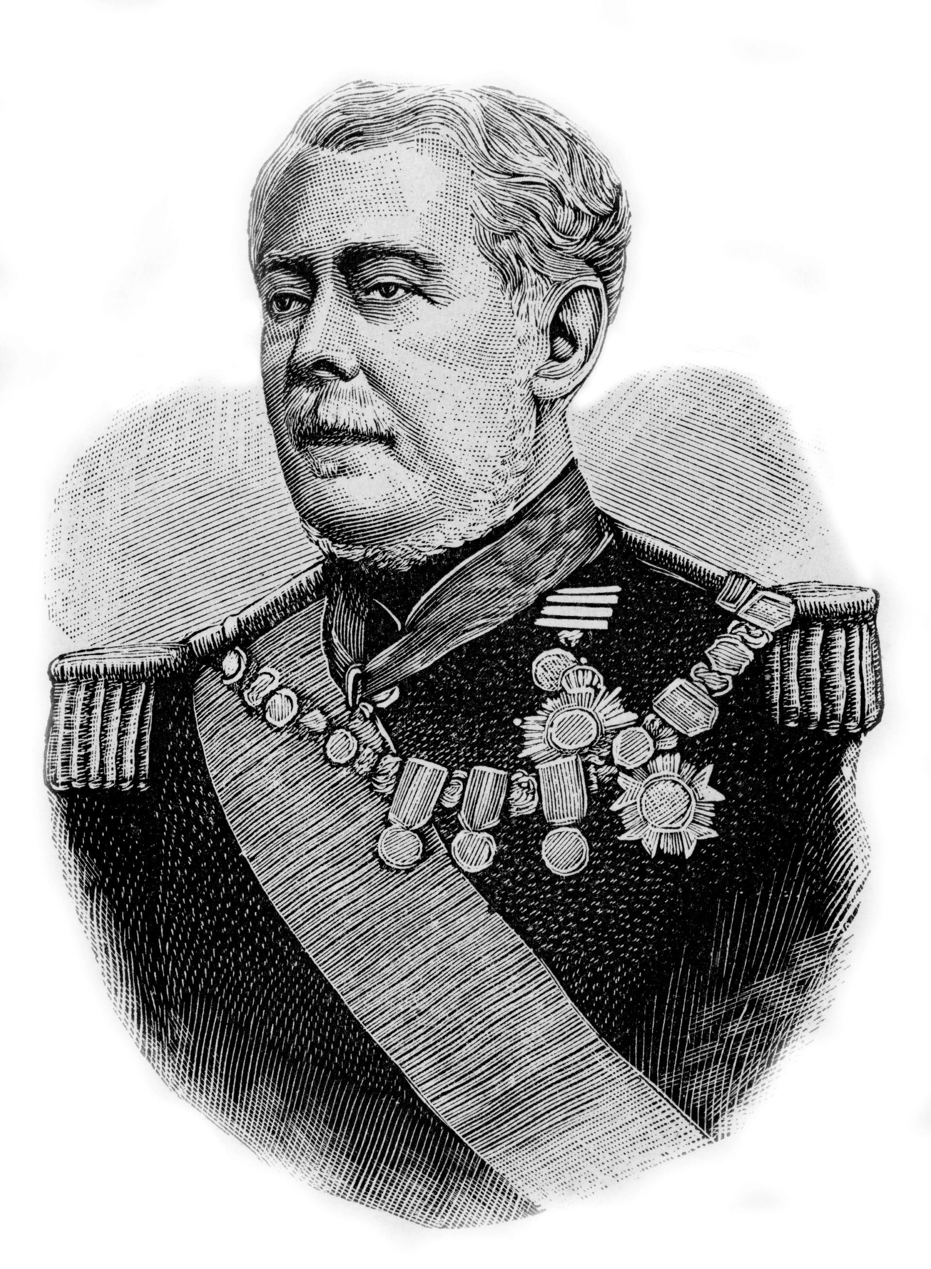 Photoengraving of Luís Alves de Lima e Silva, duke of Caxias, B…