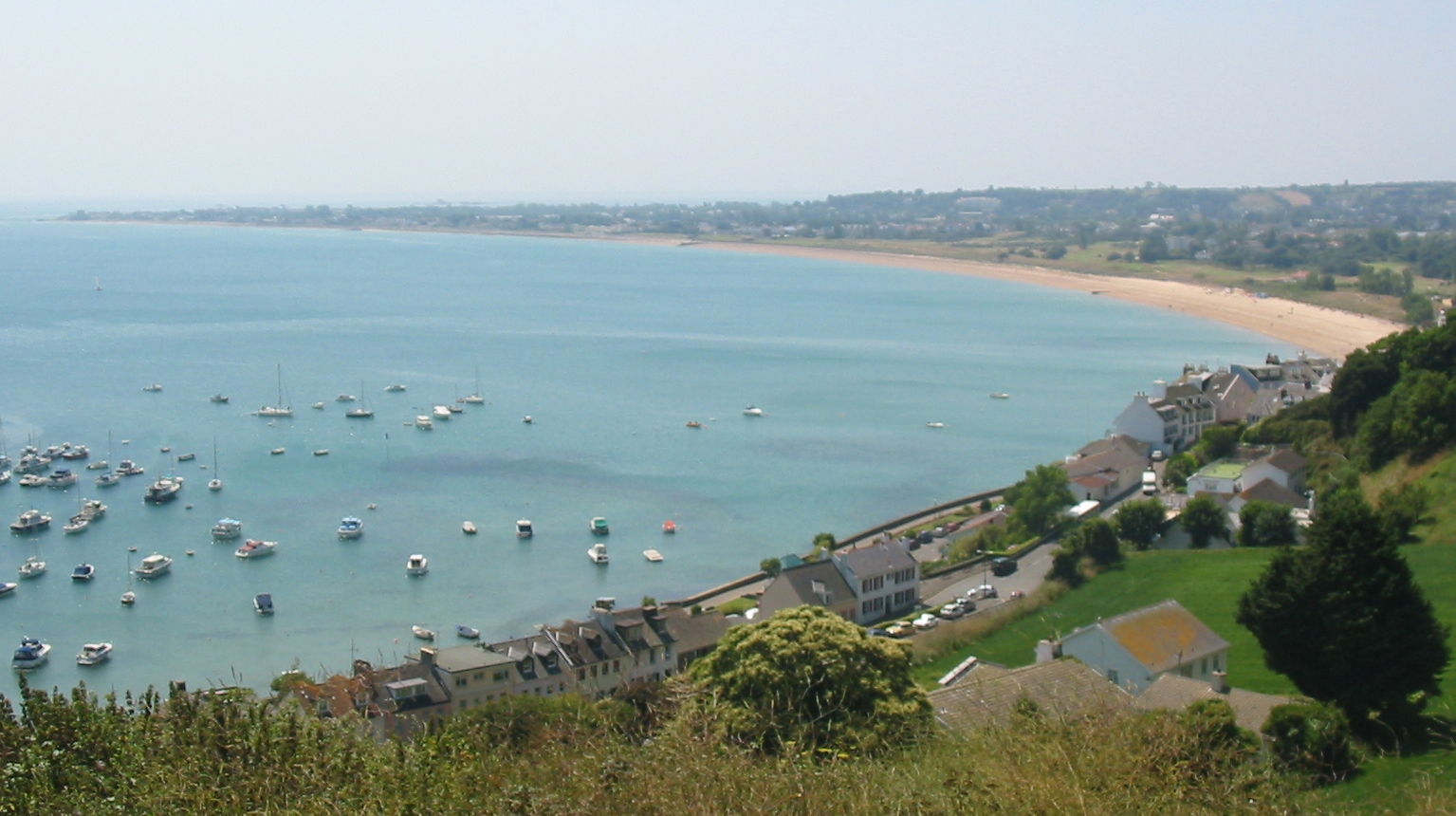 View over Royal Bay of Grouville fom Mont St. Nicolas, Jersey

…