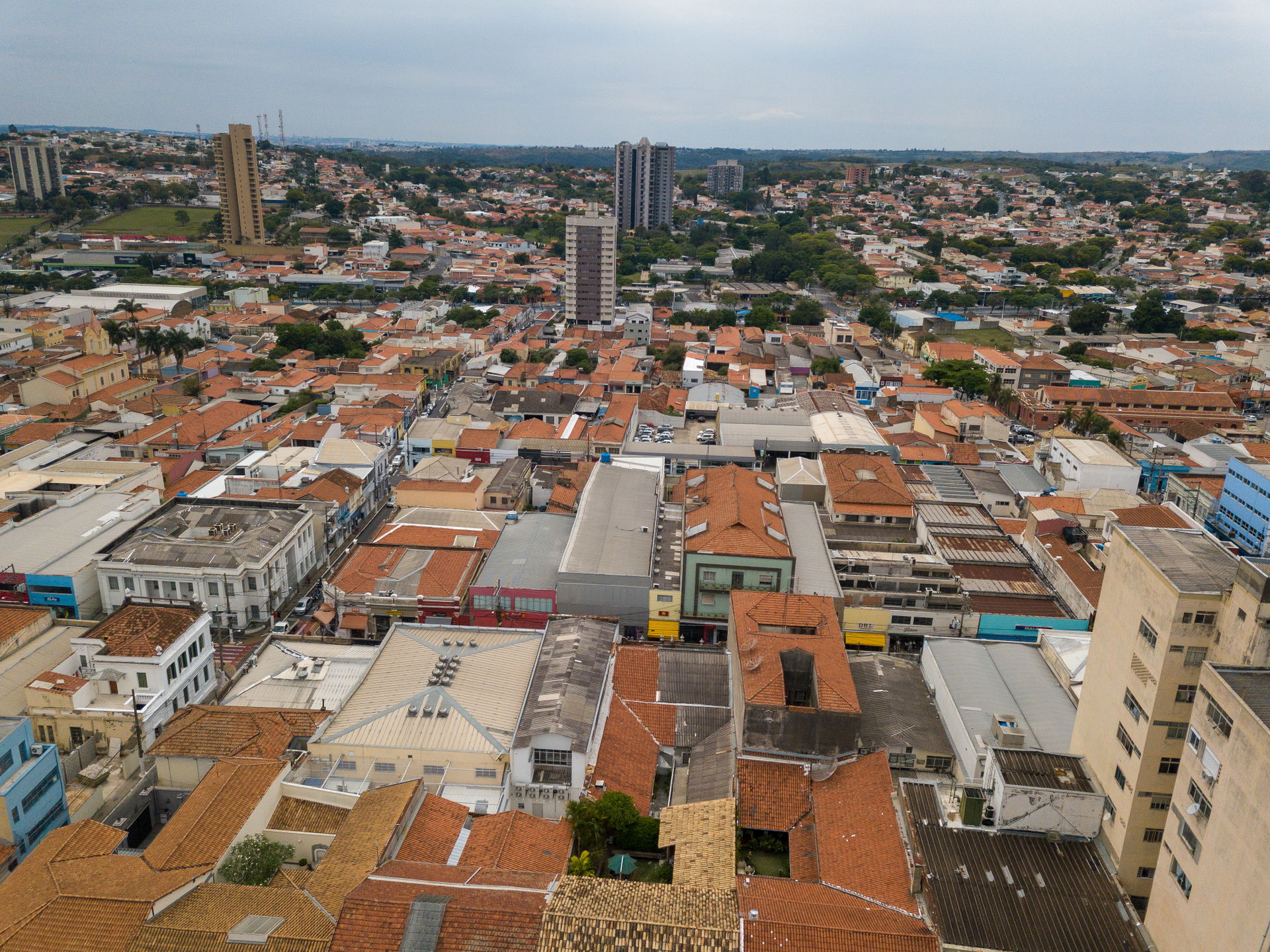 Aerial view of downtown Itu, São Paulo, Brazil, in October 2021…