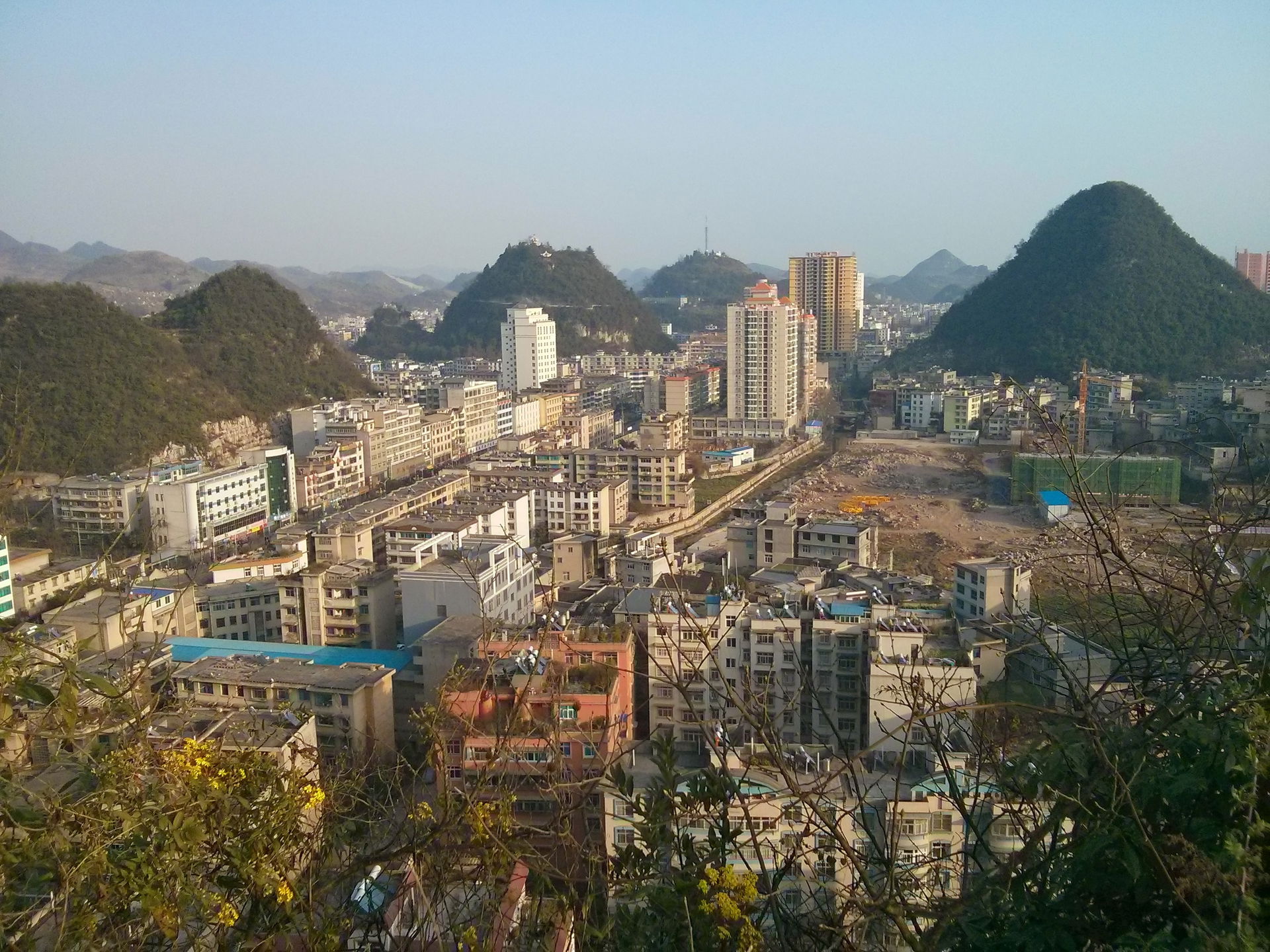 An overview of Liuzhi Special District from Mountain Jiutou's p…