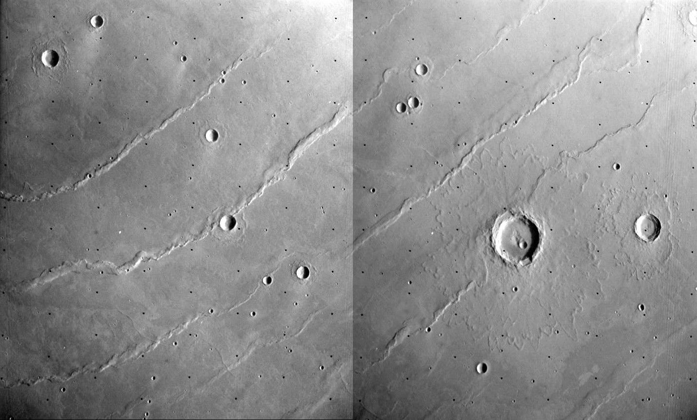 Solis Dorsa (wrinkle ridges) and Betio crater (right center) on…