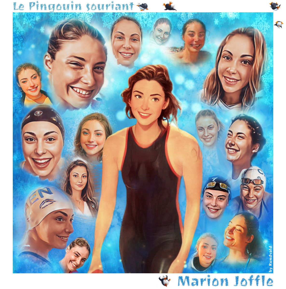 Marion Joffle, nicknamed "The Smiling Penguin", extreme swimmer…