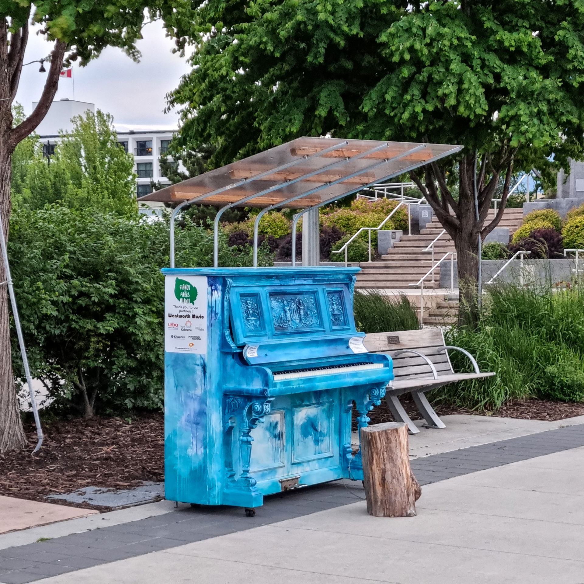 Piano on the promenade in Kelowna, British Columbia, Canada